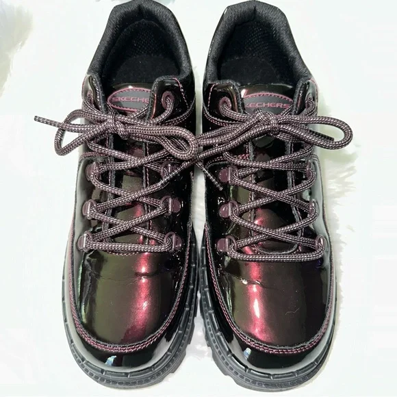 Skechers 90’s Jammers Cool Block Burgundy Chunky Platform Shoes Women’s sz. 10 - Picture 2 of 9